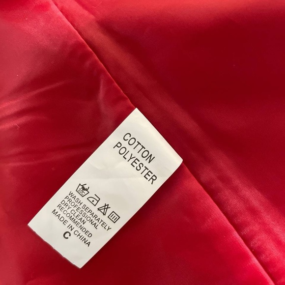 Red Women's Open Front Blazer - Picture 3 of 4